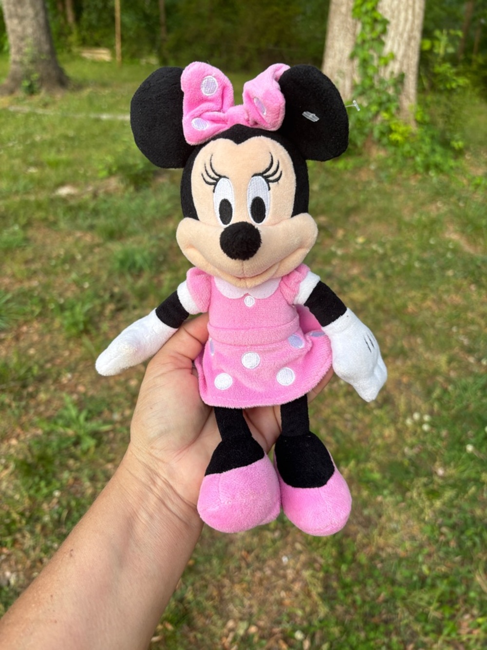 Disney Minnie Mouse Pink Polka Dot Plush Doll Small Size